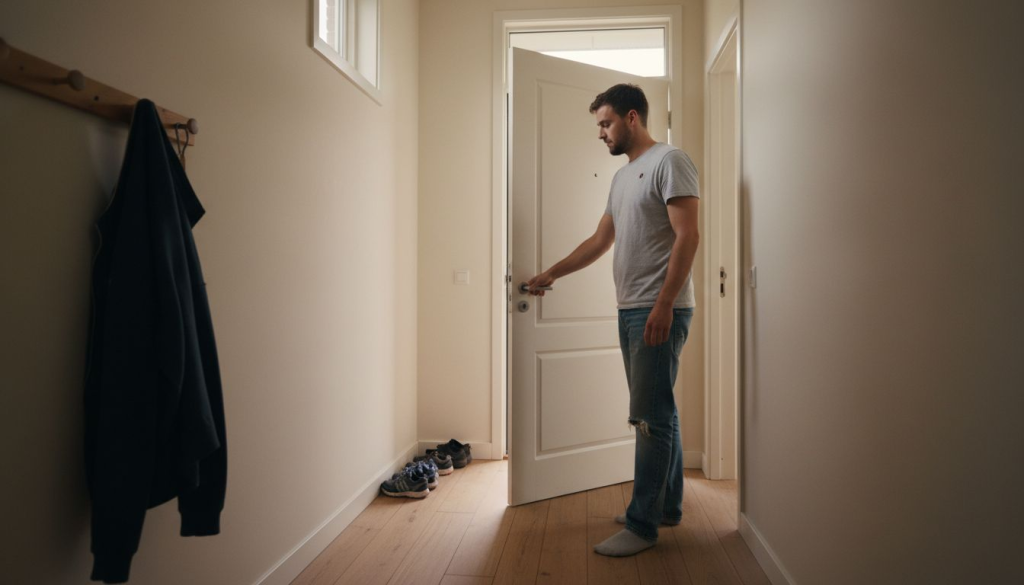 Ruime gezinswoning met een gang voorzien van een draaideur