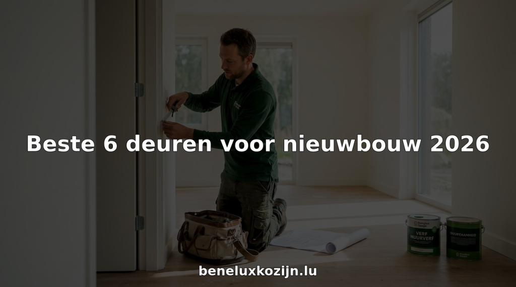 Een monteur komt het kozijn van de woonkamer in een nieuwbouwwoning opmeten.