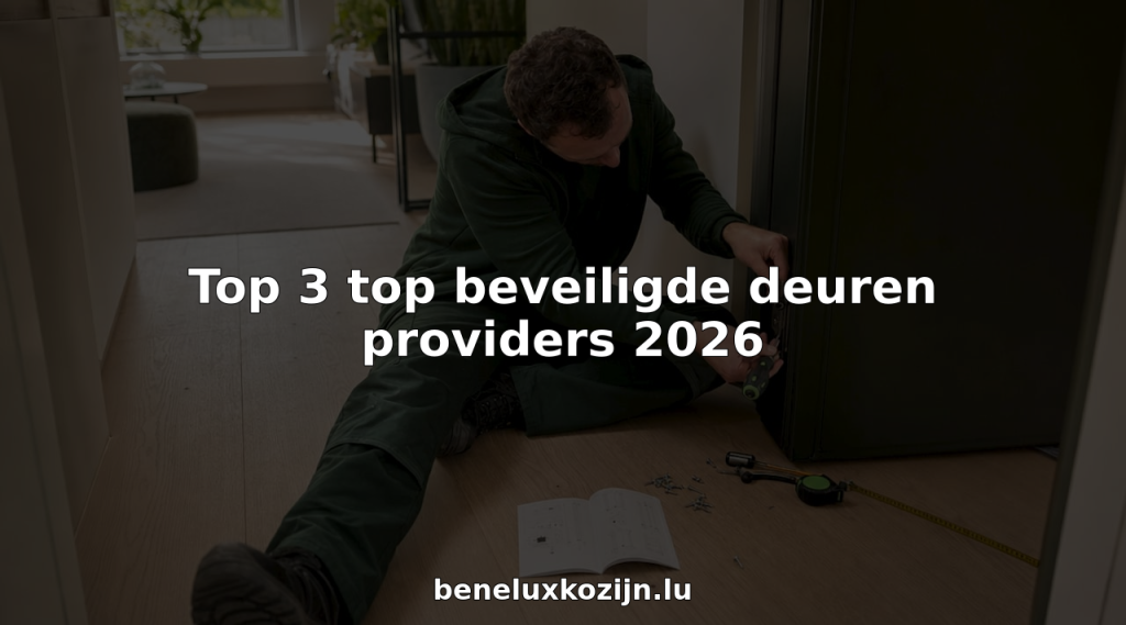 Een monteur plaatst een veilige voordeur bij iemand thuis.