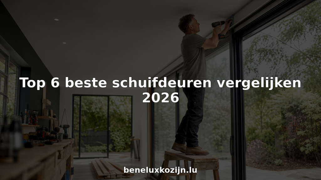 Een timmerman plaatst een schuifdeur in huis.